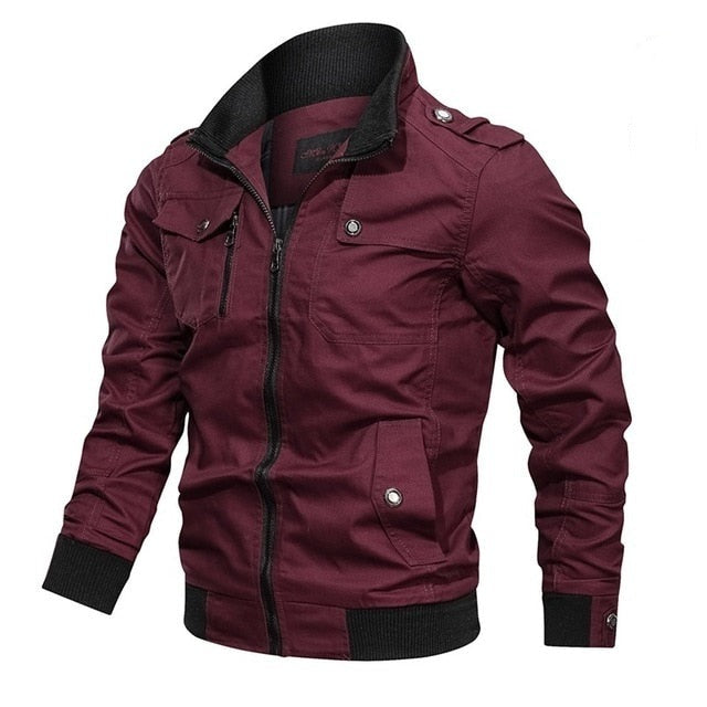Veste mi-saison homme zippée à col rabattu avec poches et bords-côtes 4
