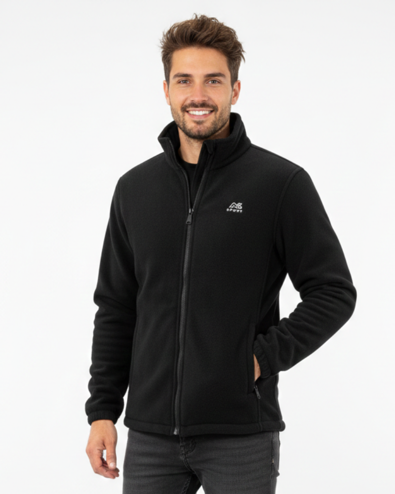 Veste polaire homme doublée sherpa à col montant et fermeture zippée 2