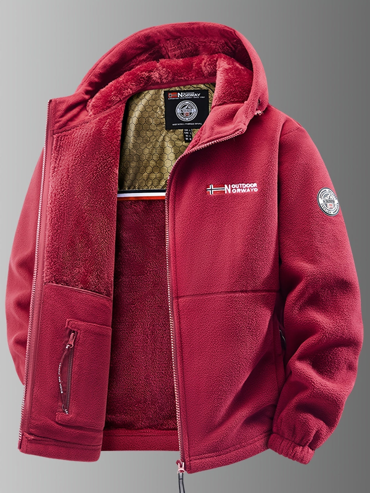 Veste polaire homme thermique coupe-vent à capuche 3