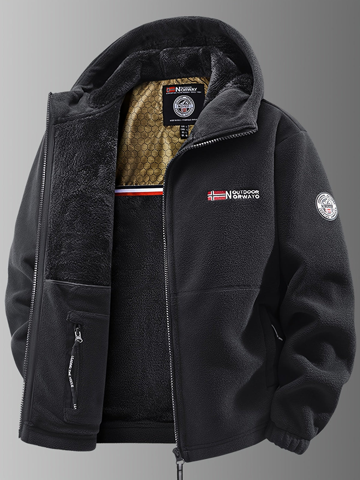 Veste polaire homme thermique coupe-vent à capuche 4