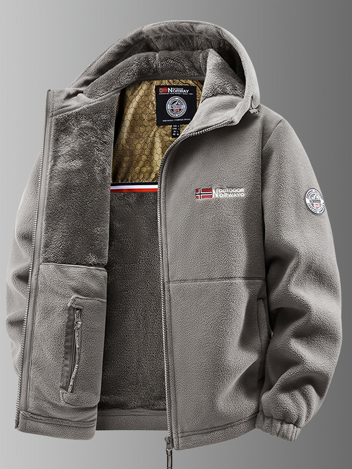 Veste polaire homme thermique coupe-vent à capuche 5