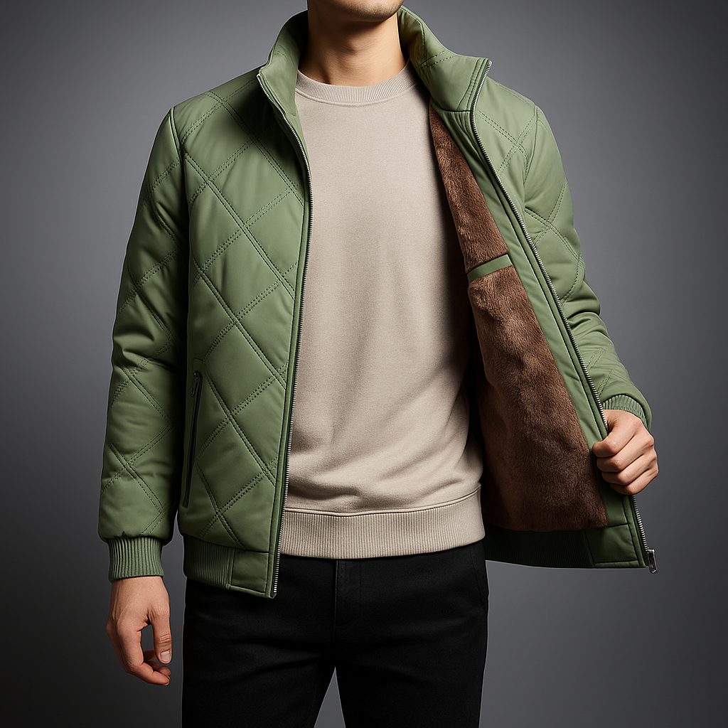 Veste polaire matelassée homme coupe-vent à fermeture zippée 10