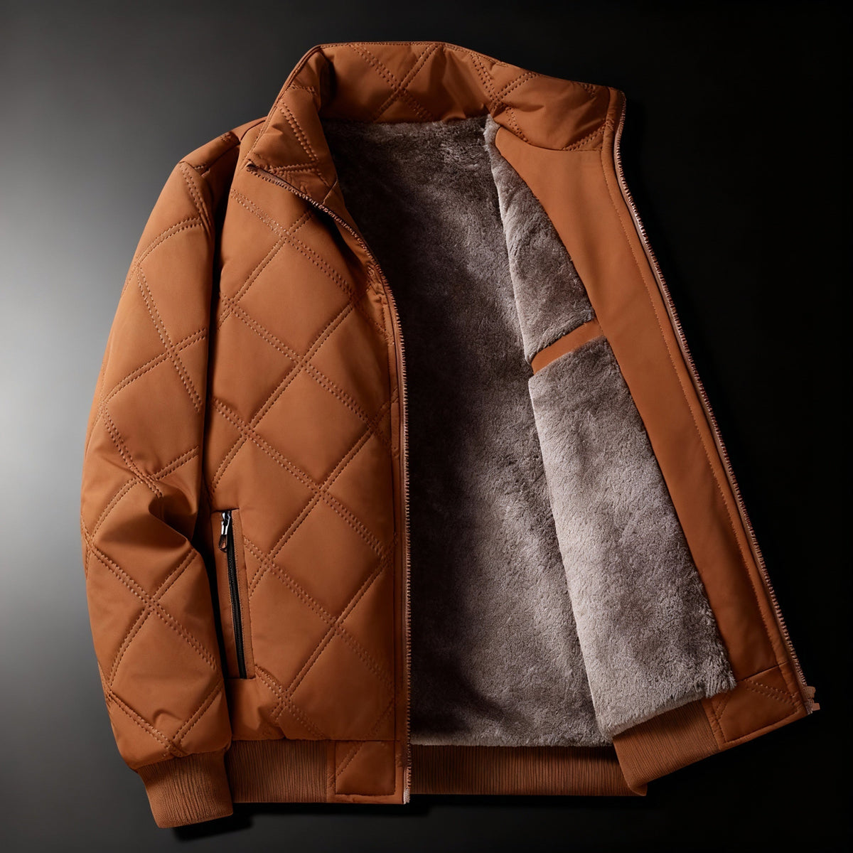 Veste polaire matelassée homme coupe-vent à fermeture zippée 5