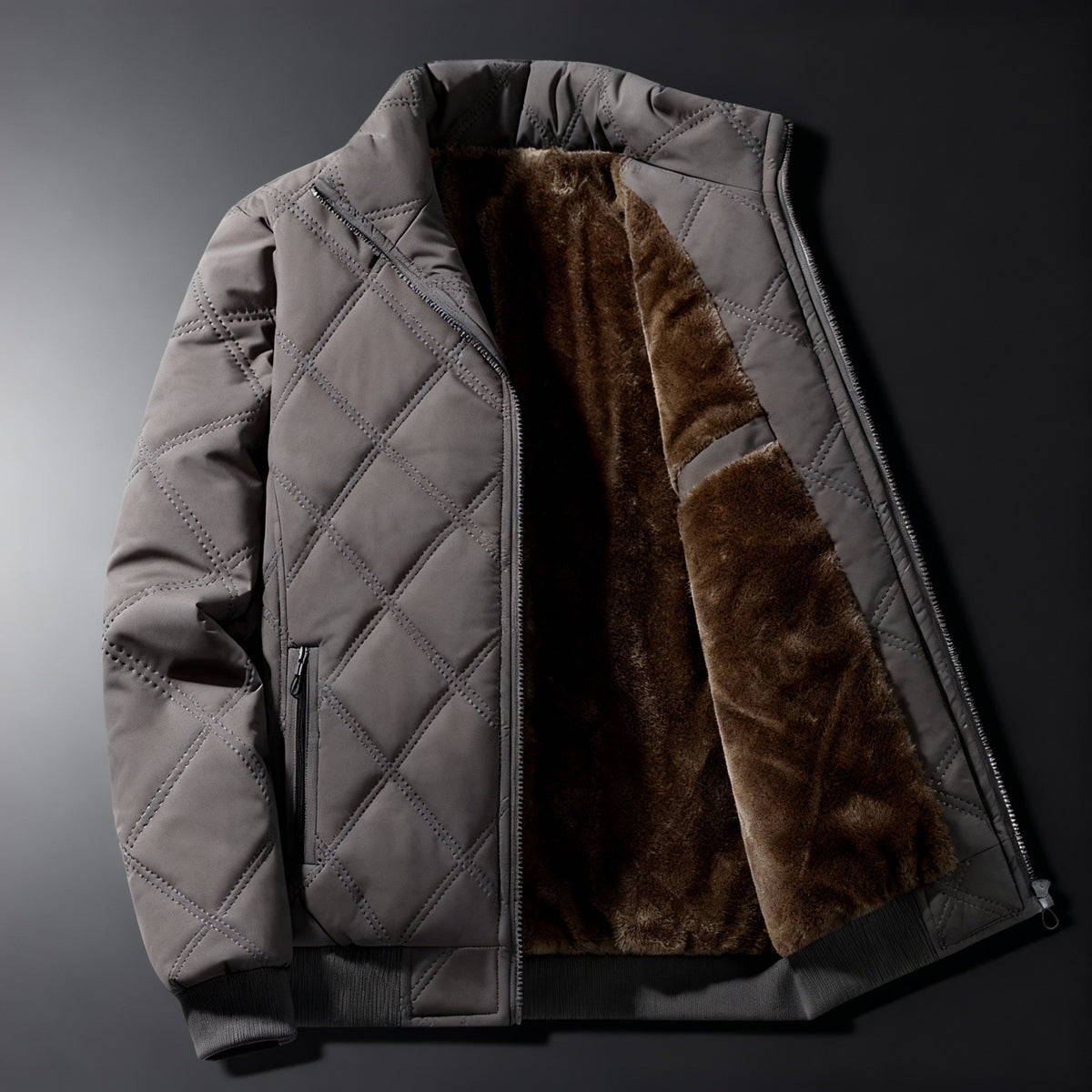 Veste polaire matelassée homme coupe-vent à fermeture zippée 6