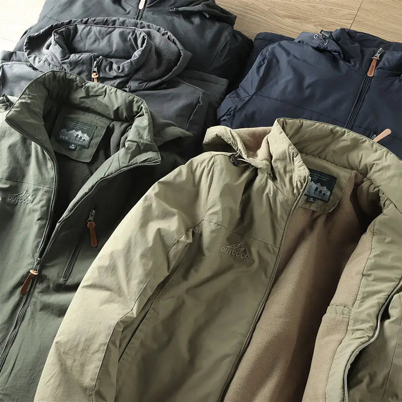 Veste thermique homme à capuche doublée polaire pour l'hiver 12