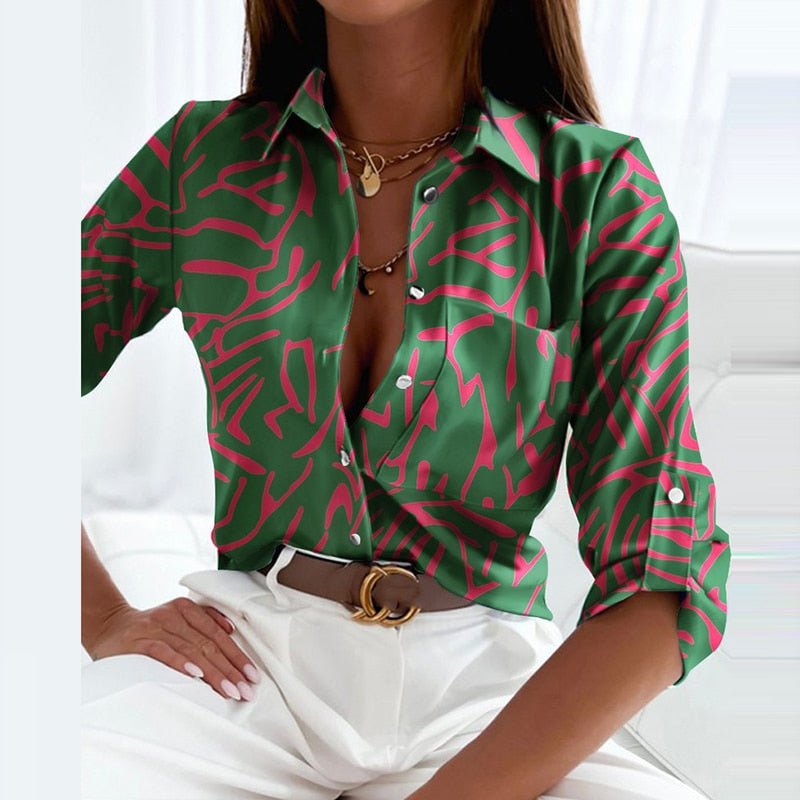 Quitterie – Blouse à col rabattu femme