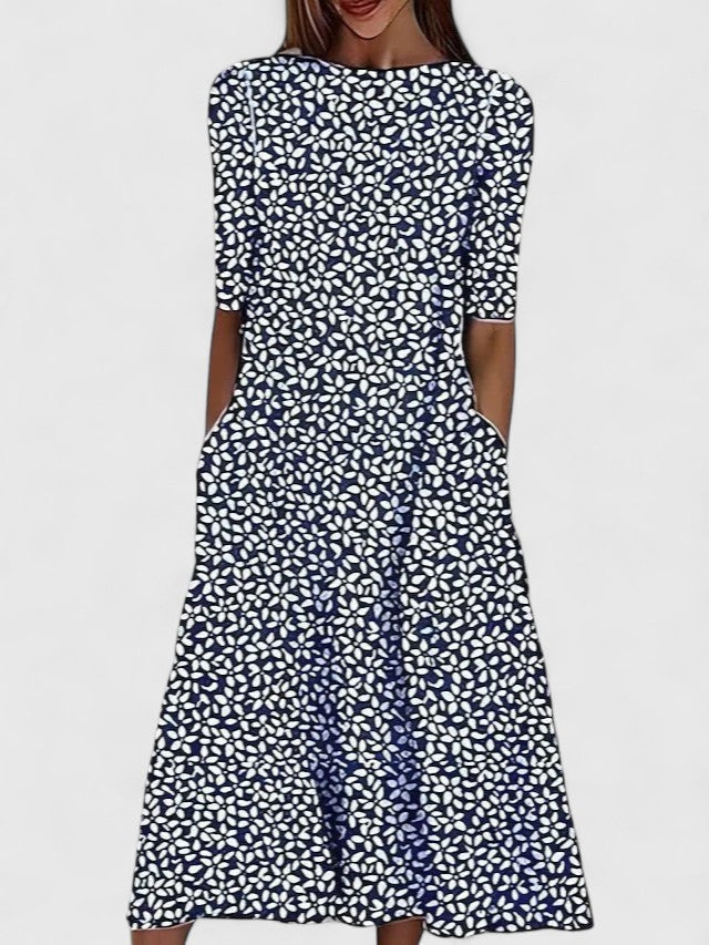 Capucine – Robe midi d'été à imprimé femme