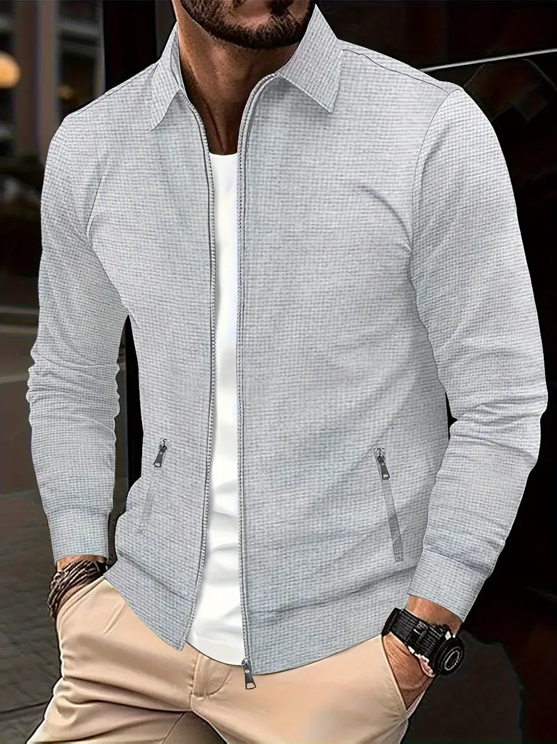 Veste légère pour homme automne zippée en coton stretch avec coupe cintrée Julien