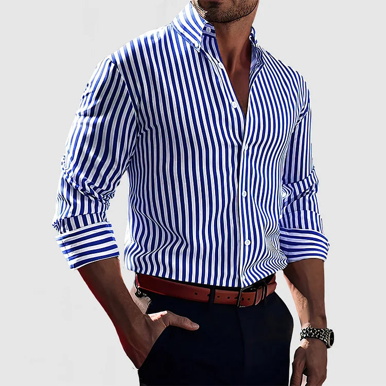 Chemise homme rayée en coton – élégance classique et confort au quotidien