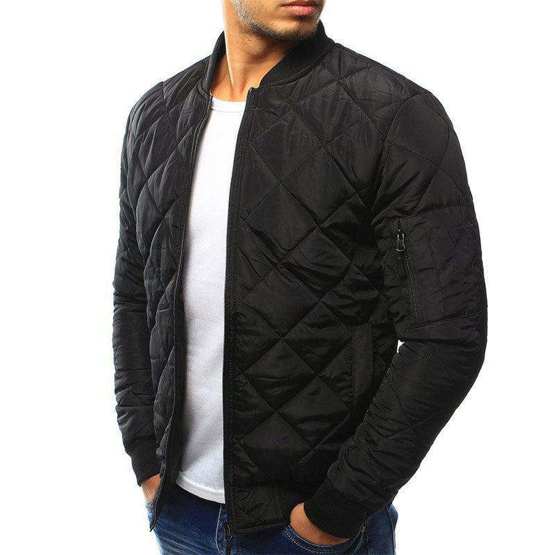 Blouson matelassé pour homme automne chaud léger en polyester avec coupe bomber Arnaud