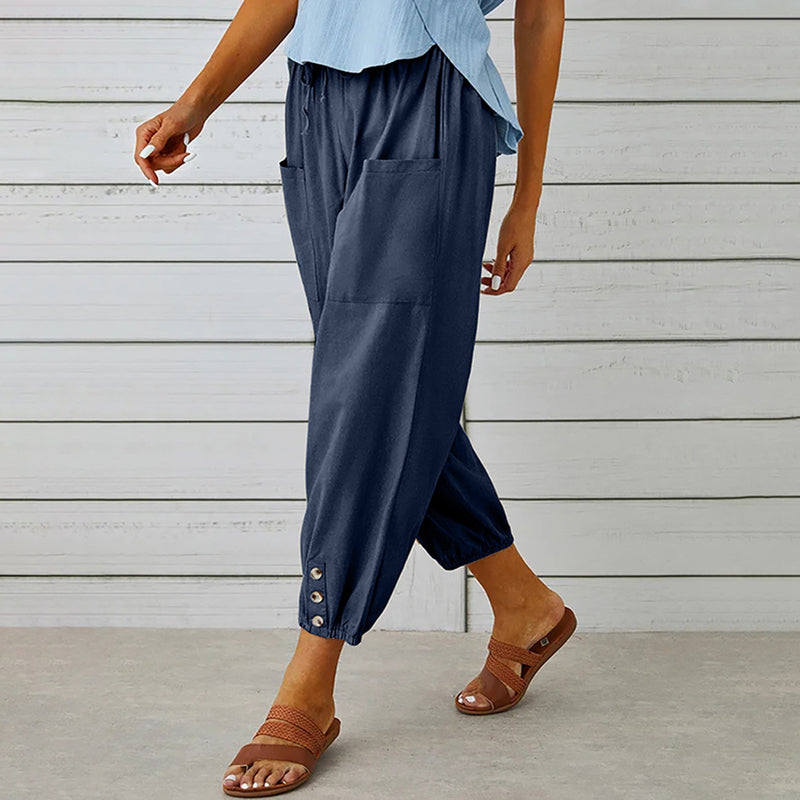 Pantalon décontracté à taille élastique – confort absolu et style fonctionnel