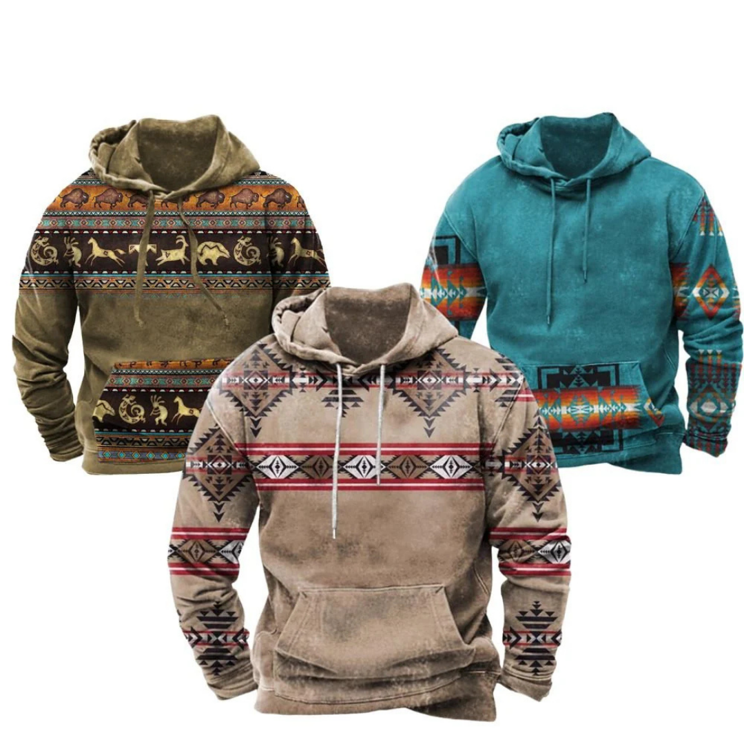 Adrien - Sweat à capuche imprimé homme