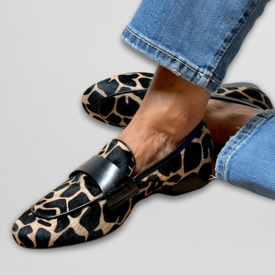 Mocassins femme à imprimé animalier et semelle souple 2