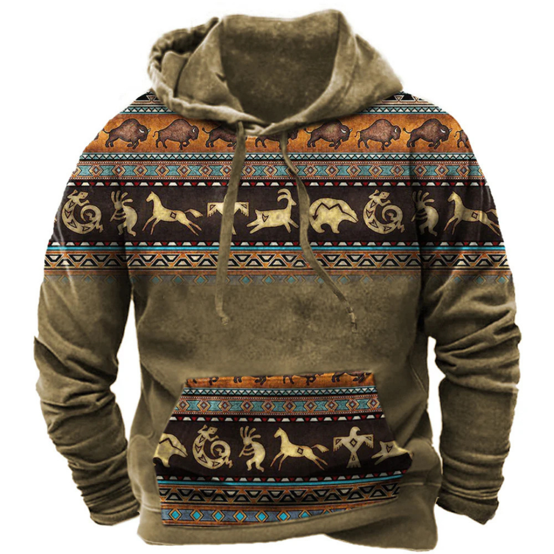Adrien - Sweat à capuche imprimé homme