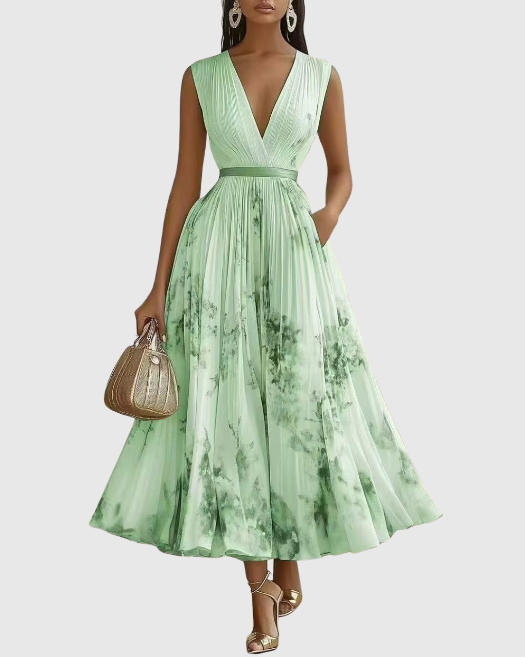 Apolline – Robe maxi élégante plissée femme