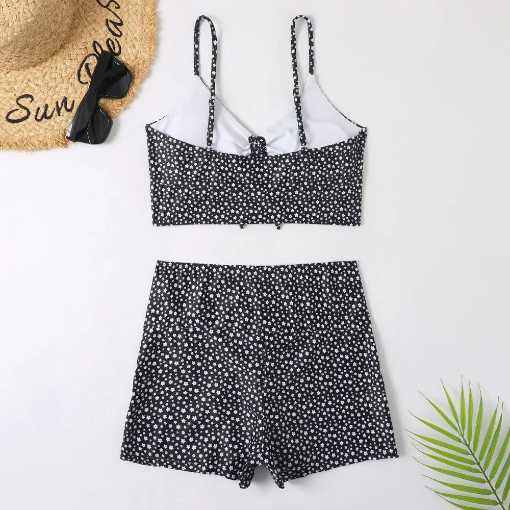Bikini taille haute à imprimé fleuri – fraîcheur estivale et confort assuré