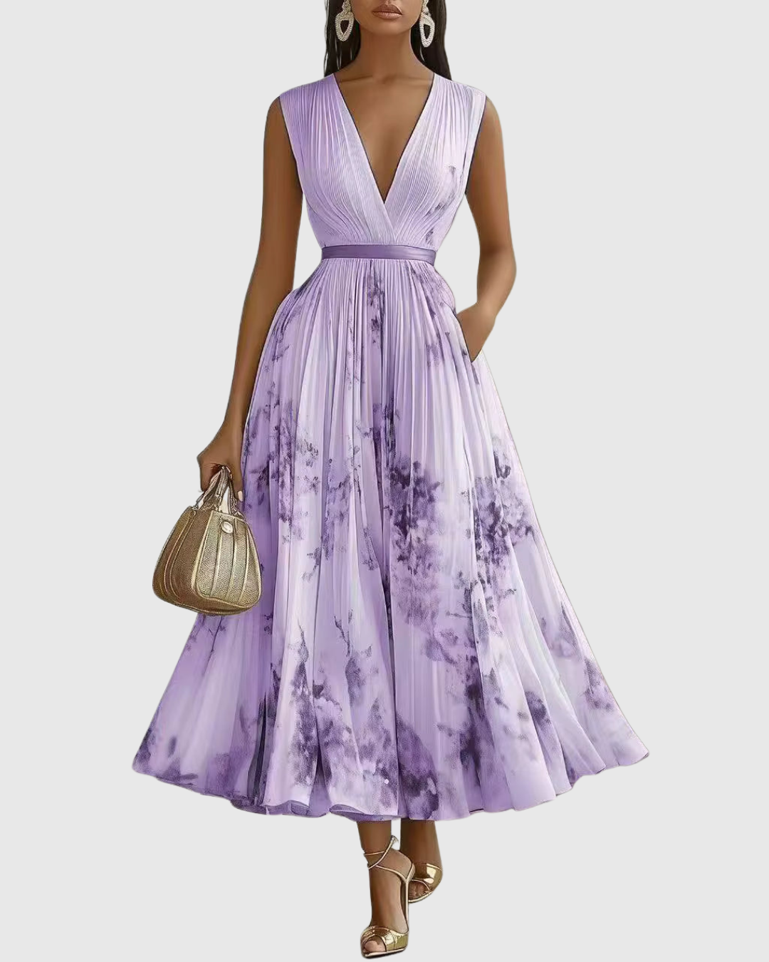 Apolline – Robe maxi élégante plissée femme