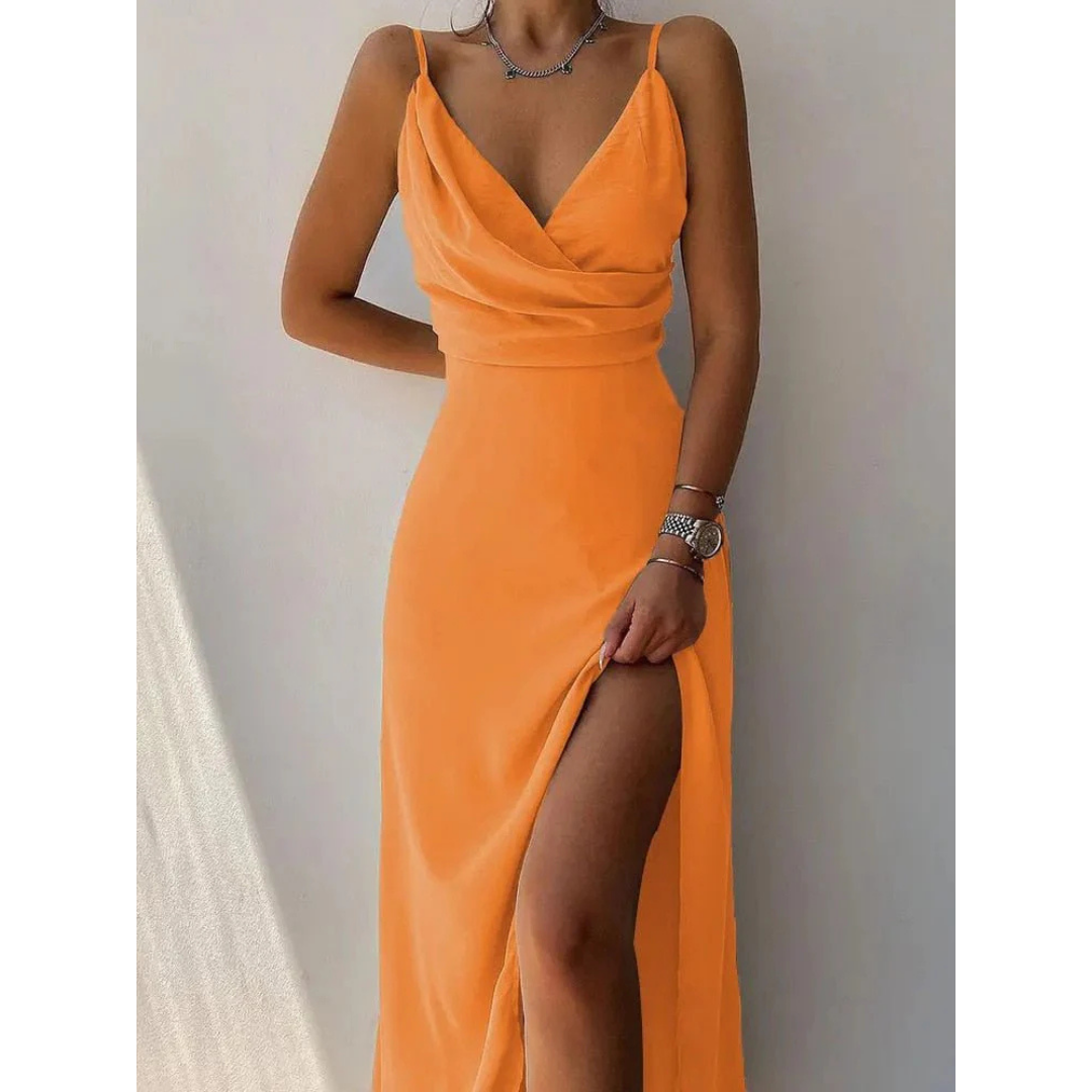 Chloé – Robe maxi d’été portefeuille à fines bretelles femme