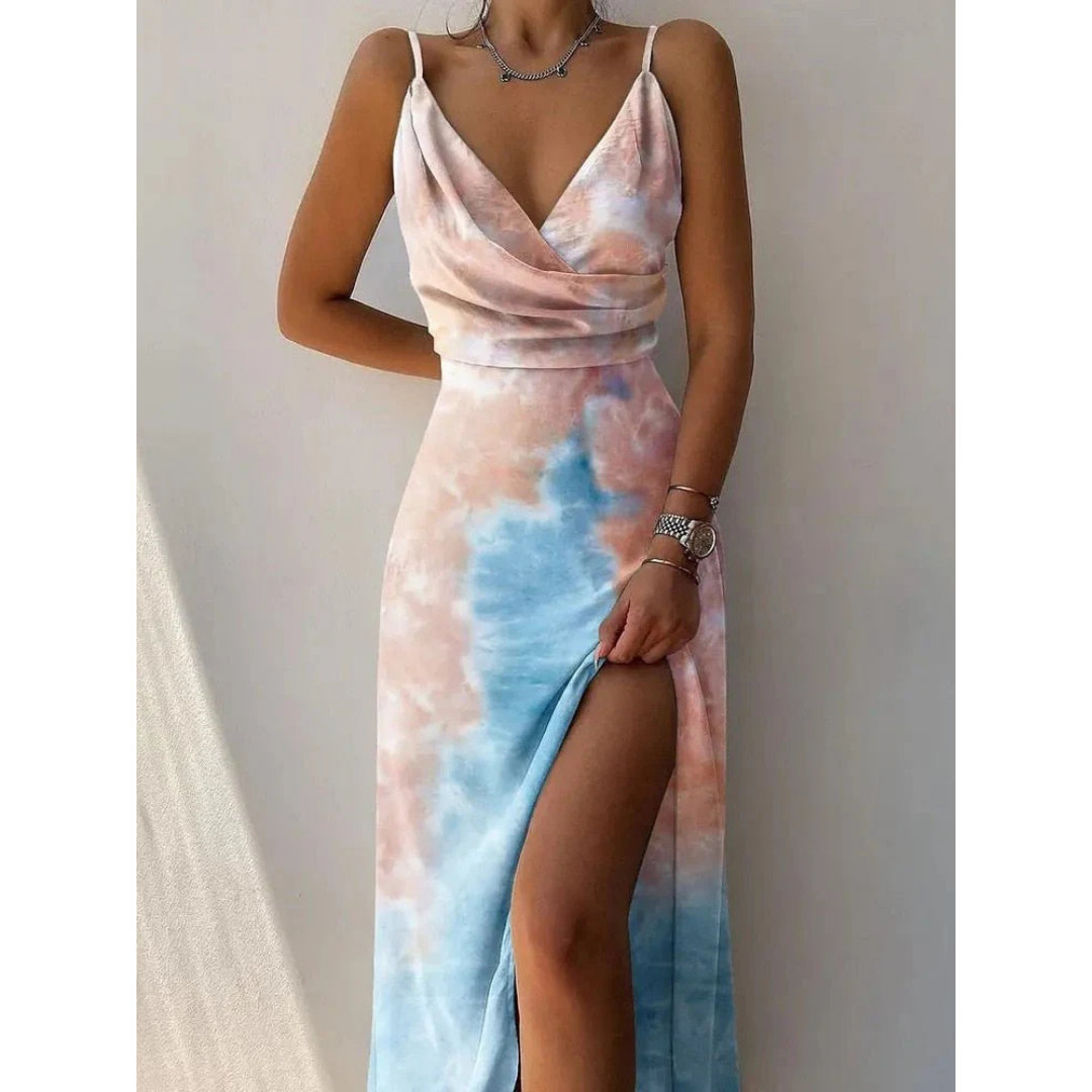 Chloé – Robe maxi d’été portefeuille à fines bretelles femme
