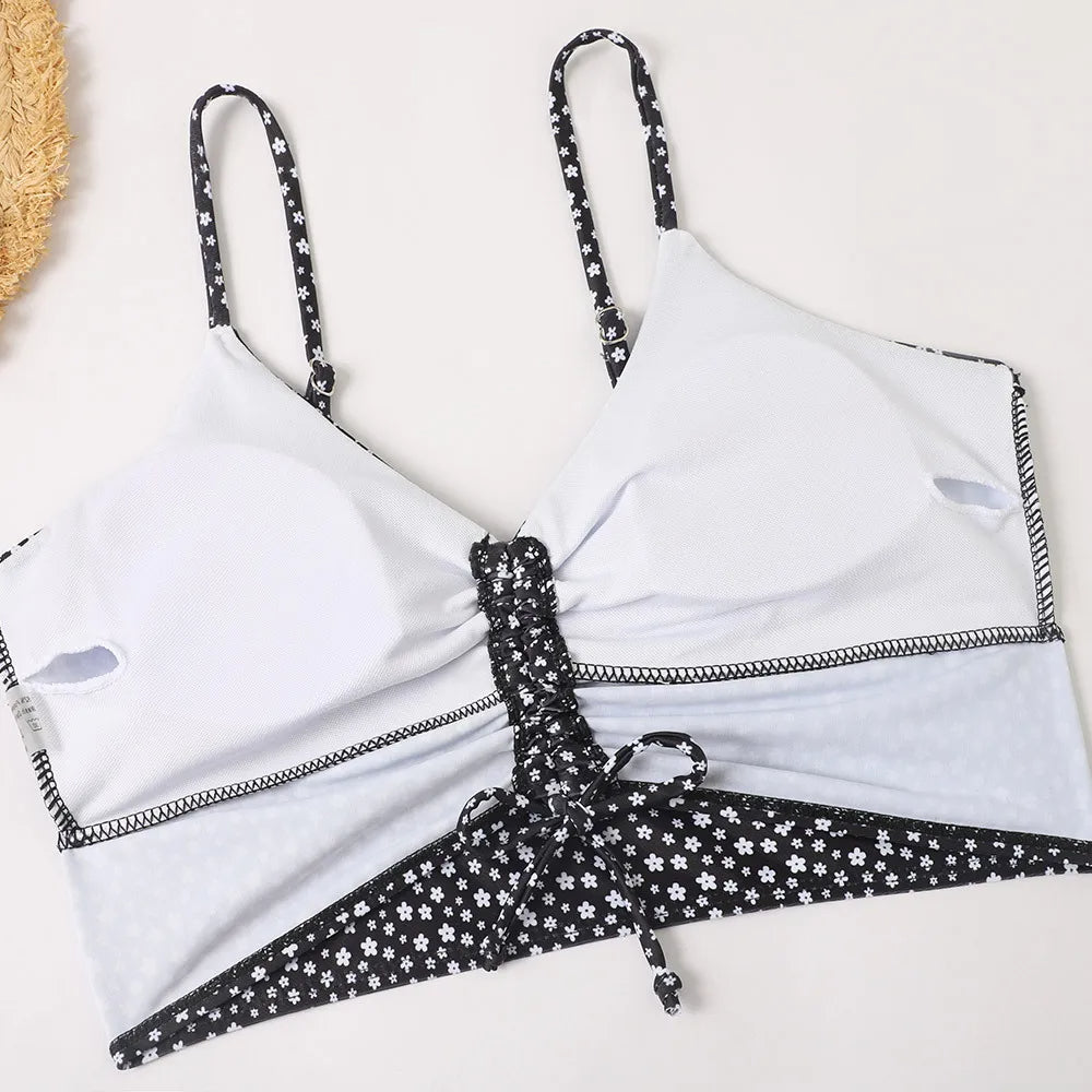 Bikini taille haute à imprimé fleuri – fraîcheur estivale et confort assuré