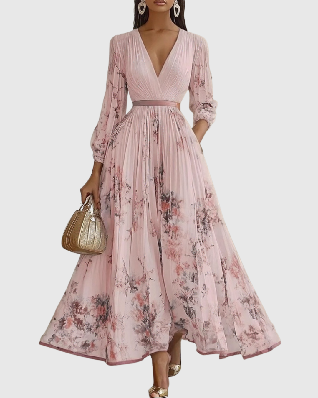 Apolline – Robe maxi élégante plissée femme