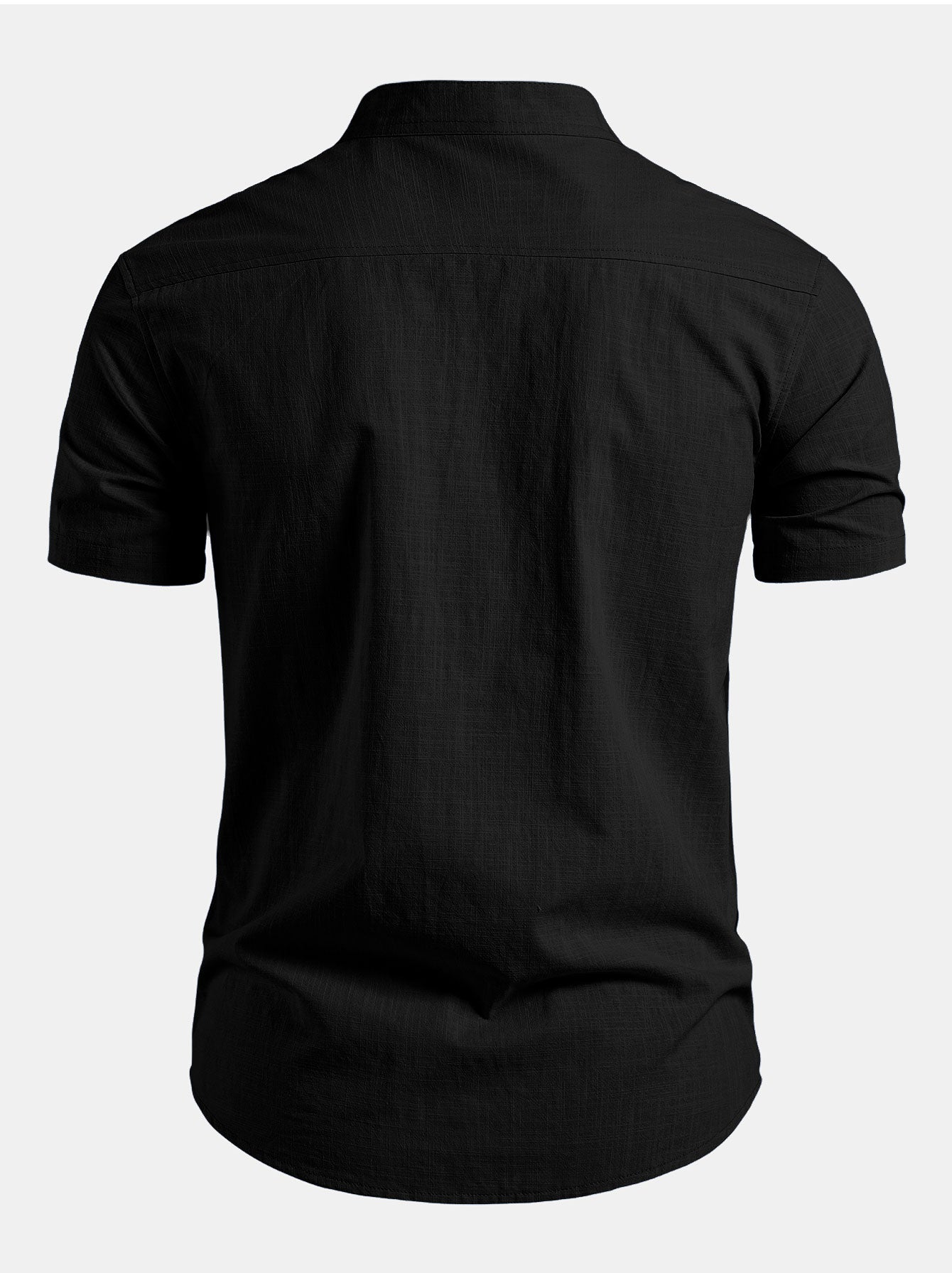 Chemise homme à manches courtes et col mao coupe ajustée