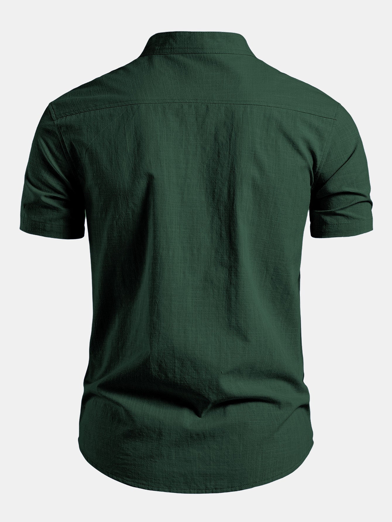 Chemise homme à manches courtes et col mao coupe ajustée