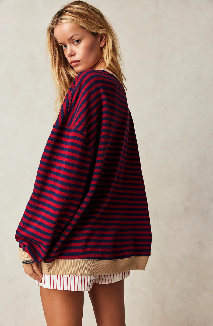 Élodie – Pull oversize femme à rayures