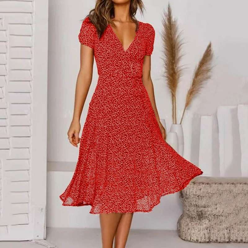 Lucile – Robe d'été à col en V femme