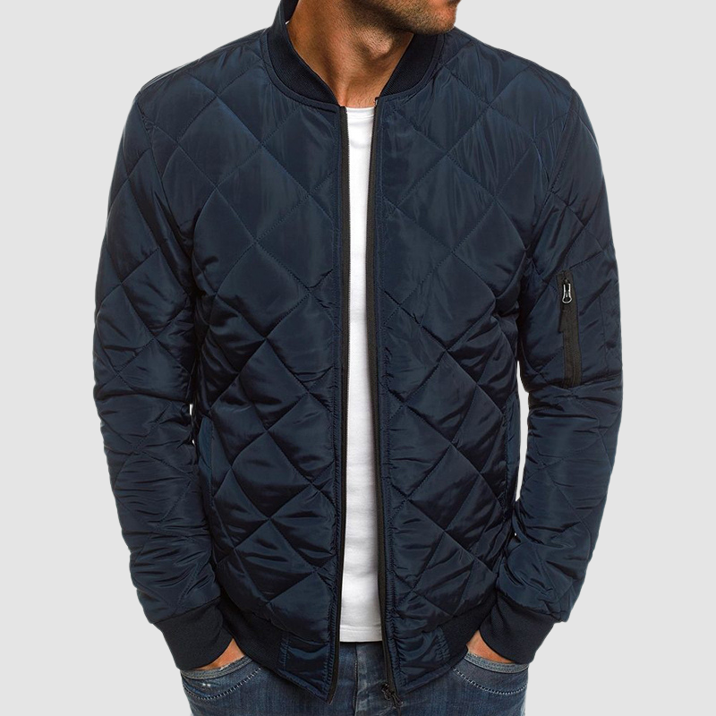 Blouson matelassé pour homme automne chaud léger en polyester avec coupe bomber Arnaud