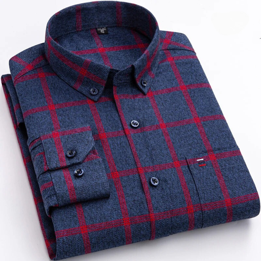Chemise à Carreaux Homme en Pur Coton – Élégance Classique et Confort Naturel