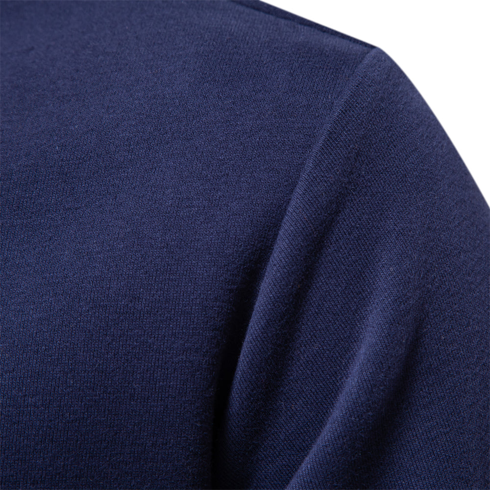 Polo à manches longues pour homme automne élégant respirant en coton avec col contrasté Fabien