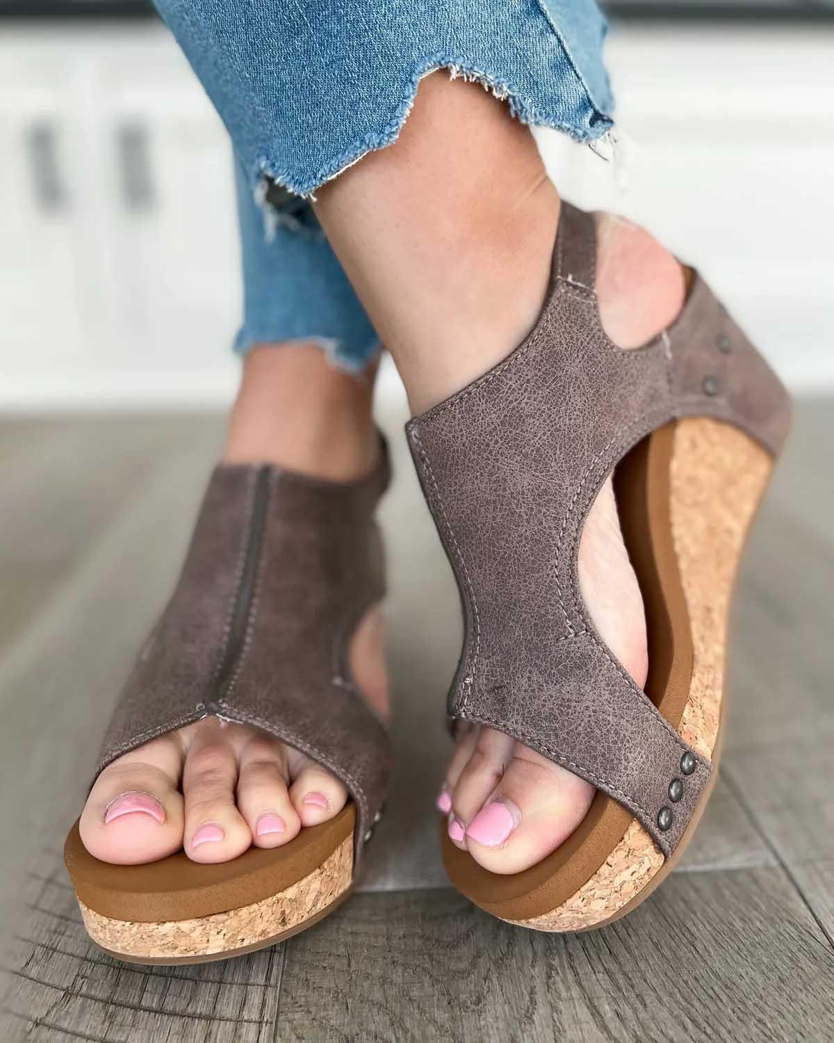 Coline – Sandales compensées femme