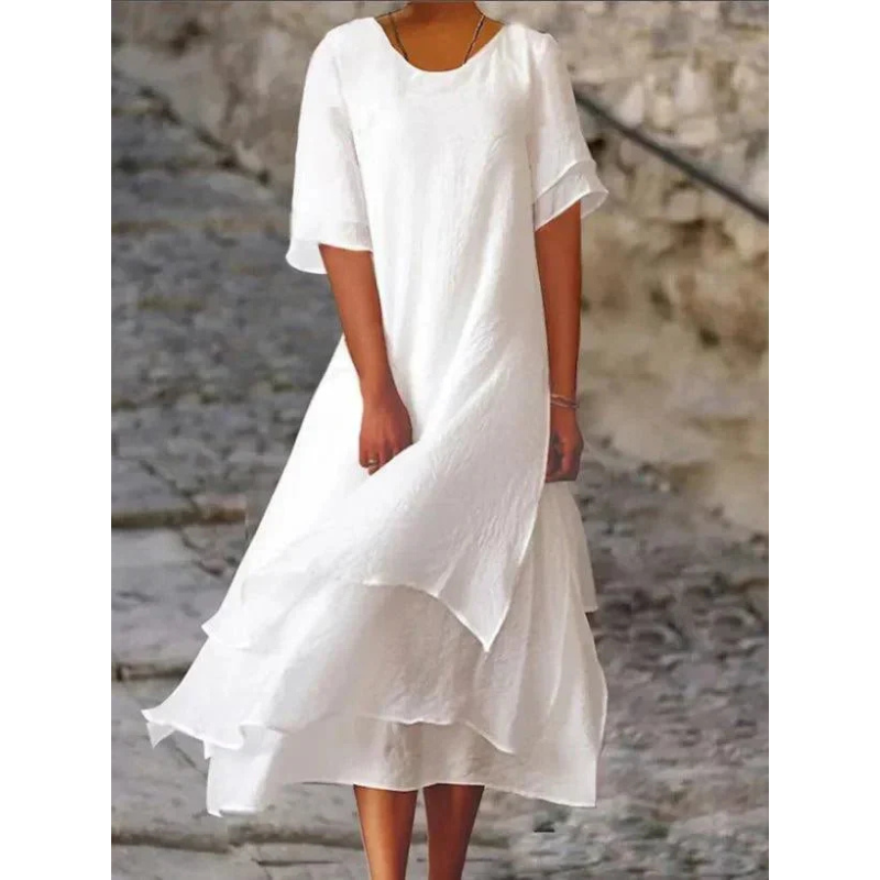 Capucine – Robe midi fluide à coupe ample femme