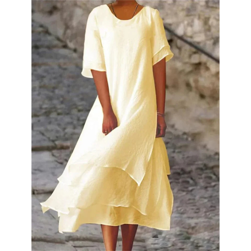 Capucine – Robe midi fluide à coupe ample femme