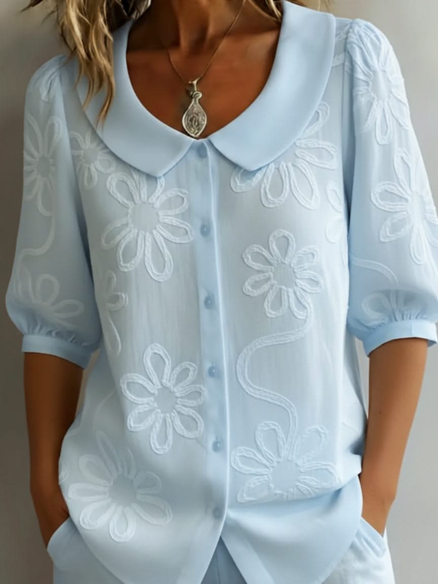 Romane – Top fleuri naturel femme