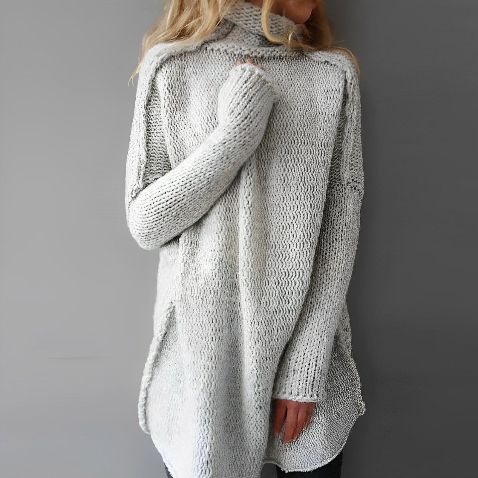 Camille – Pull femme hiver col roulé oversize