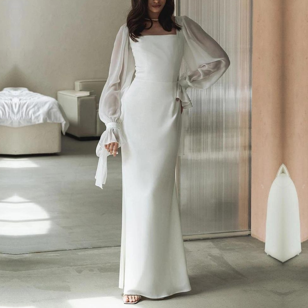 Camille – Robe maxi à manches longues invitée de mariage femme