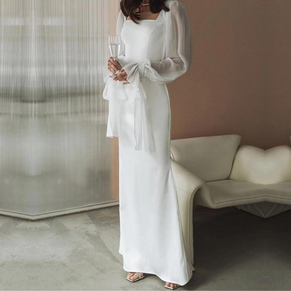 Camille – Robe maxi à manches longues invitée de mariage femme
