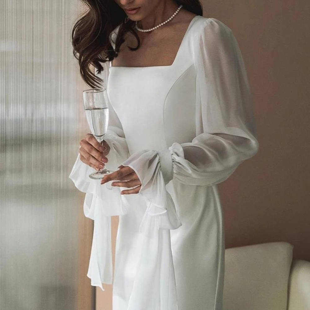 Camille – Robe maxi à manches longues invitée de mariage femme