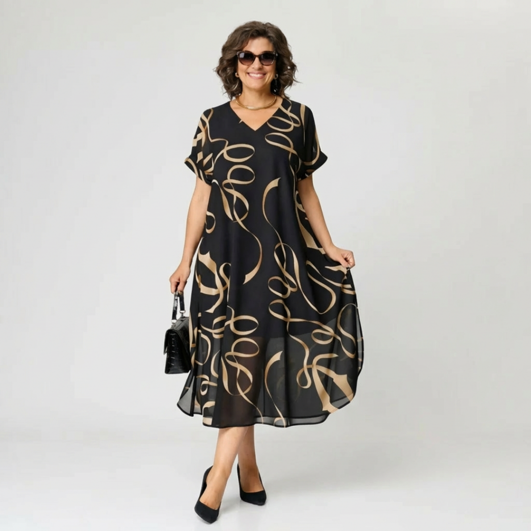Valentine – Robe d'été élégante à motif tourbillon femme