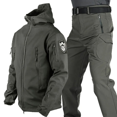 Mathieu – Ensemble tactique outdoor avec pantalon et veste à capuche homme