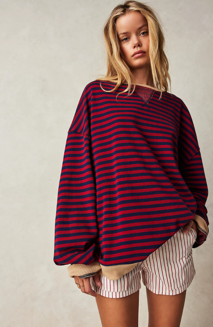 Élodie – Pull oversize femme à rayures