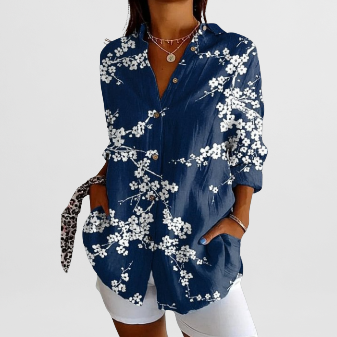 Lucienne – Blouse vintage fleurie d'été femme