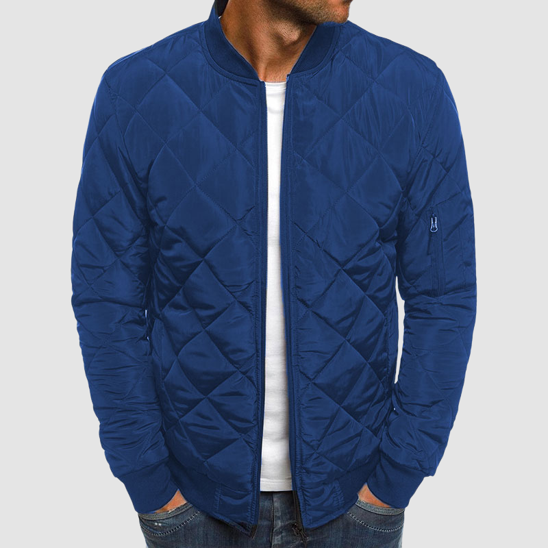 Blouson matelassé pour homme automne chaud léger en polyester avec coupe bomber Arnaud