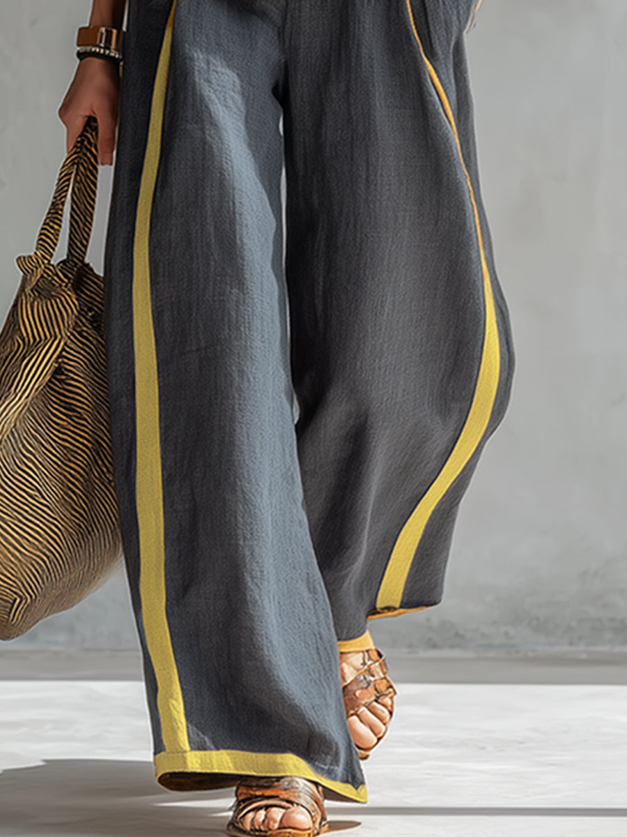 Bérangère – Ensemble élégant avec top sans manches et pantalon femme