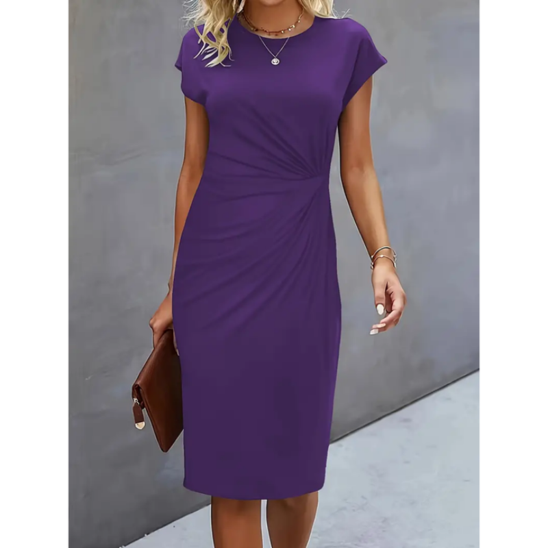 Marianne – Robe midi formelle à manches courtes femme