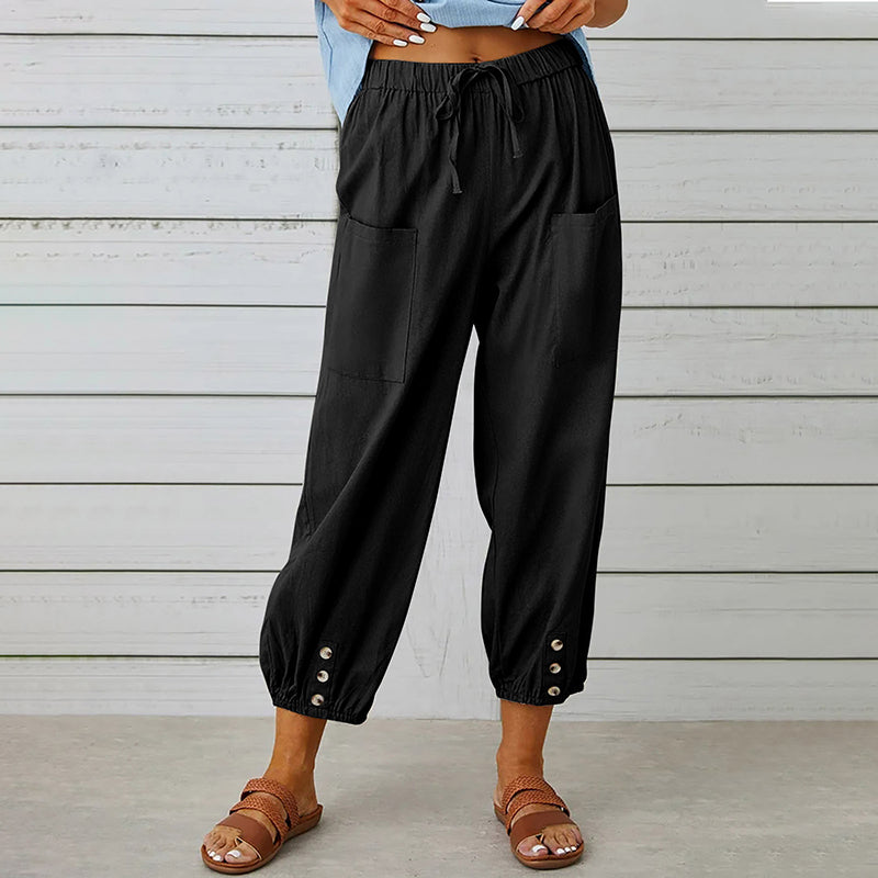 Pantalon décontracté à taille élastique – confort absolu et style fonctionnel