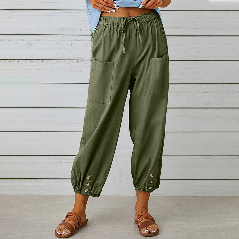 Pantalon décontracté à taille élastique – confort absolu et style fonctionnel