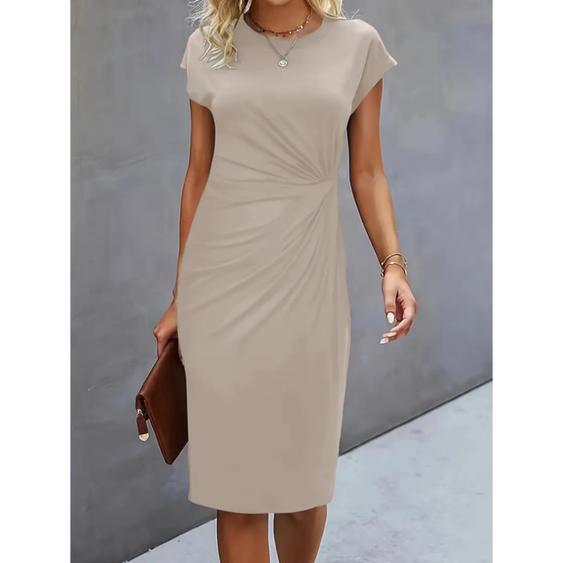 Marianne – Robe midi formelle à manches courtes femme